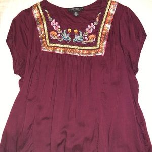 Detailed short sleeve blouse